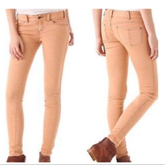 Free People Orange Skinny Leg Jeans - Picture 1 of 12